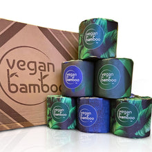 VEGAN BAMBOO Toilet Paper - 100% Organic Bath Tissue, Cruelty Free, Earth Friendly Plastic Free #12 Roll Count