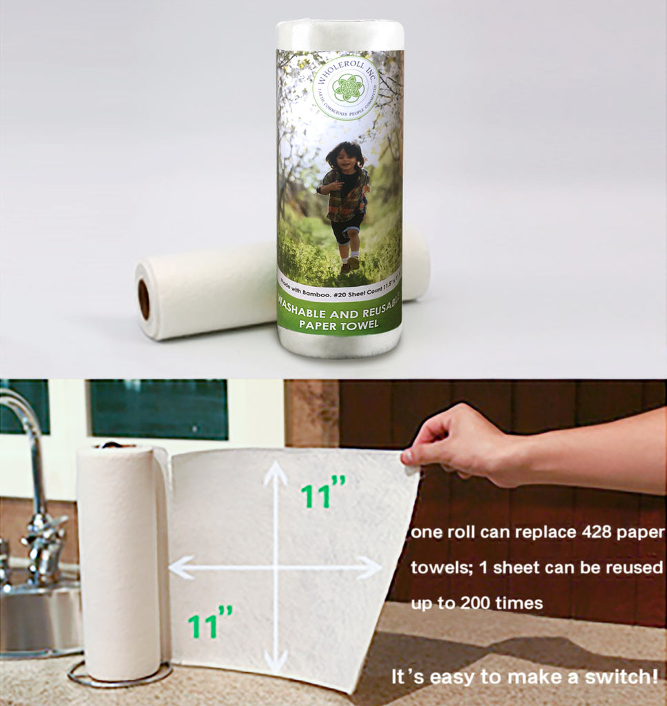 Bamboo Towels Reusable Paper Towel Roll Multipurpose Cleaning